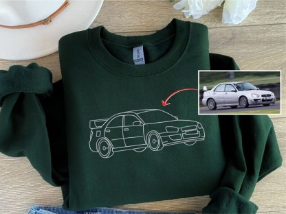 Custom Embroidered Car Sketch Sweatshirt/Hoodie