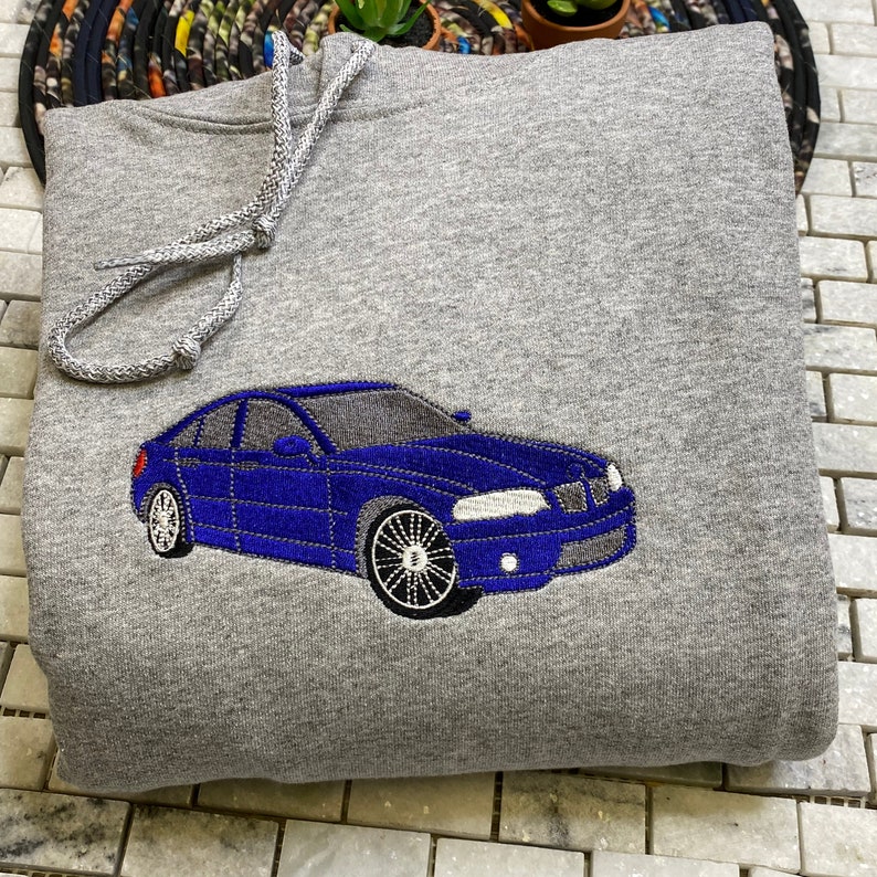 Embroidered Hubby Car Portrait Sweatshirt