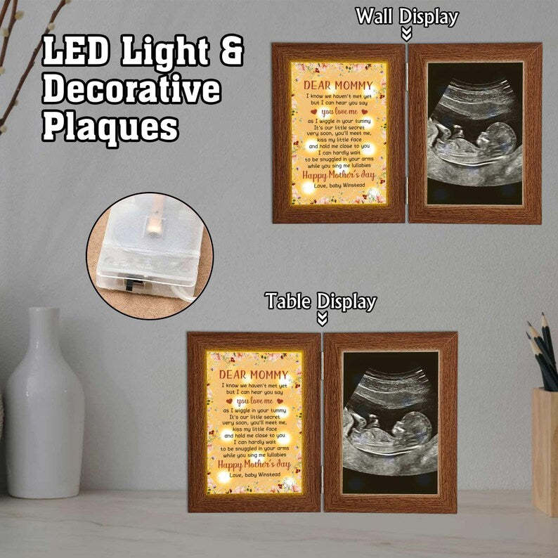 Custom Light Photo Frame with Baby's Ultrasound Image,  Room Decor