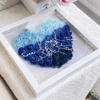 Custom Grandma & Grandkids Names Flower Shadow Box, Personalized Mom And Kids Shadow Box, Mother's Day For Mom/ Grandma, Gift From Grandkids-Creatgifts