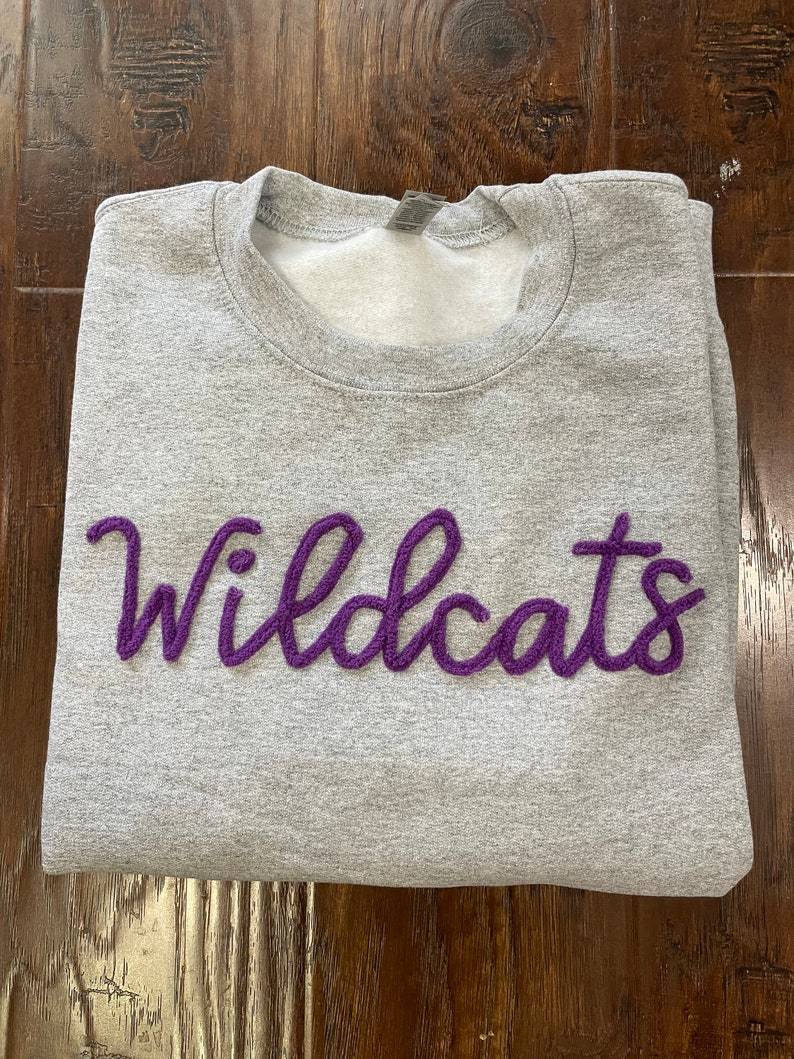 Chenille Letter Sweatshirt Team Sports Shirts Spirit wear Sports Mom Spirit Shirts Team Mom Fuzzy Letters for teacher