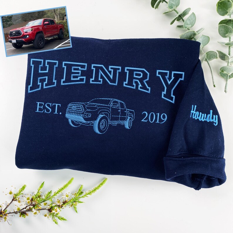 Personalized Embroidered Car Sweatshirt For Car Lovers