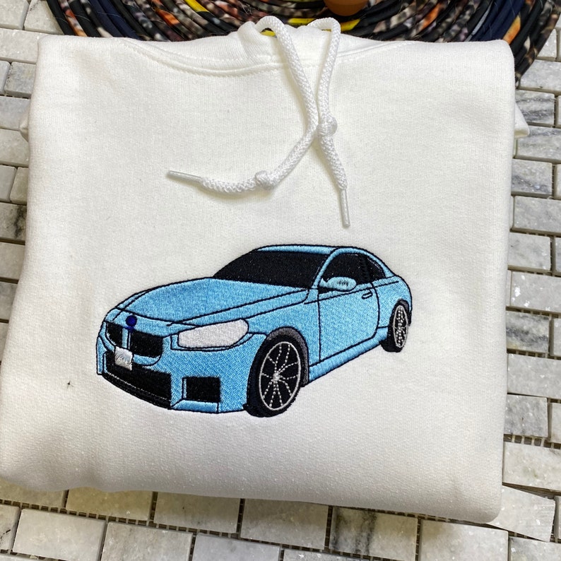 Embroidered Hubby Car Portrait Sweatshirt