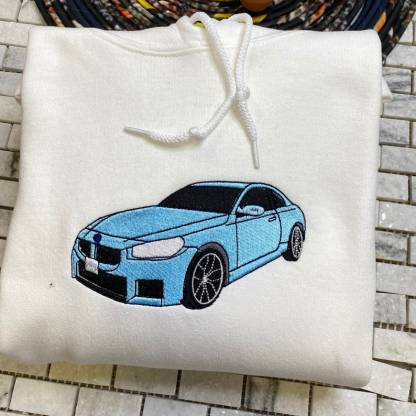 Embroidered Hubby Car Portrait Sweatshirt