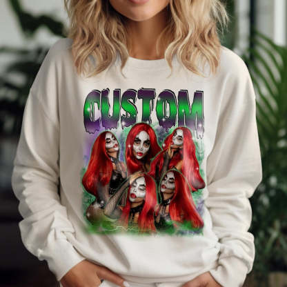 Custom Girl Friend Photo Halloween Vintage Tee/Sweatshirts