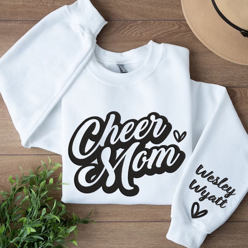Personalized Embroidered Cheer Mom Sweatshirt