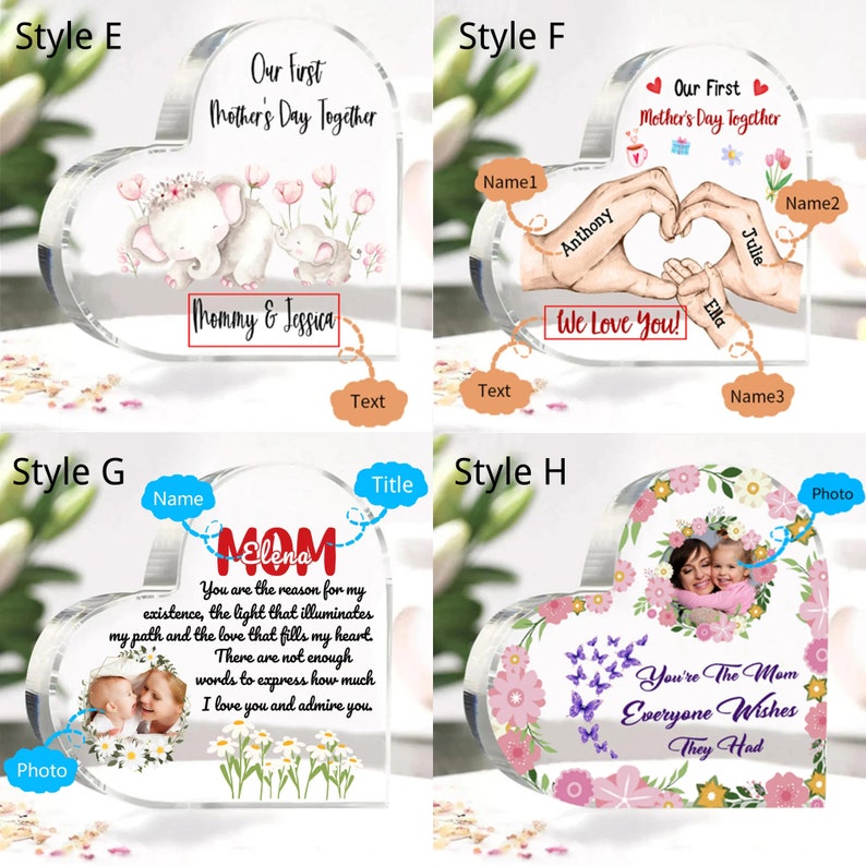 Personalised Day You Became My Mummy Date Acrylic Keepsake Block, Gift from Kids, Mother Birthday Gift, New Baby Gift for Mom-Creatgifts