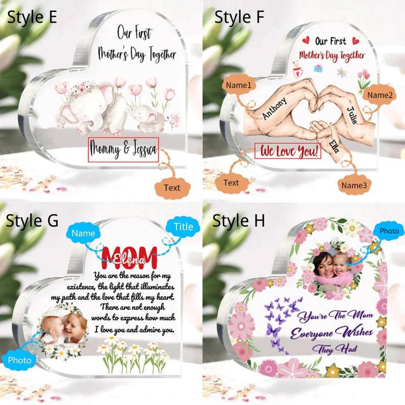 Personalised Day You Became My Mummy Date Acrylic Keepsake Block, Gift from Kids, Mother Birthday Gift, New Baby Gift for Mom-Creatgifts