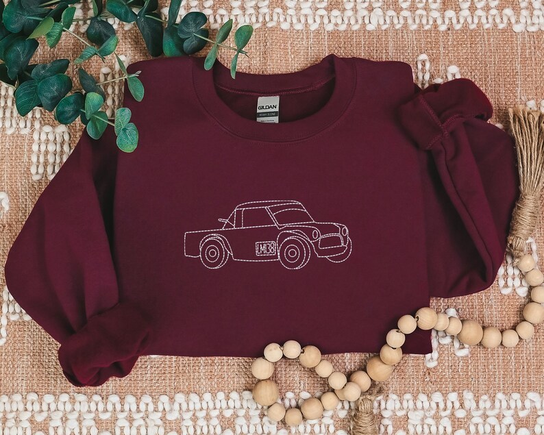 Custom Embroidered Car Sketch Sweatshirt/Hoodie