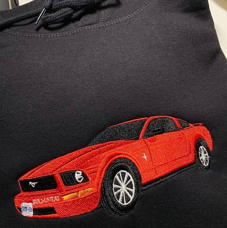 Embroidered Hubby Car Portrait Sweatshirt