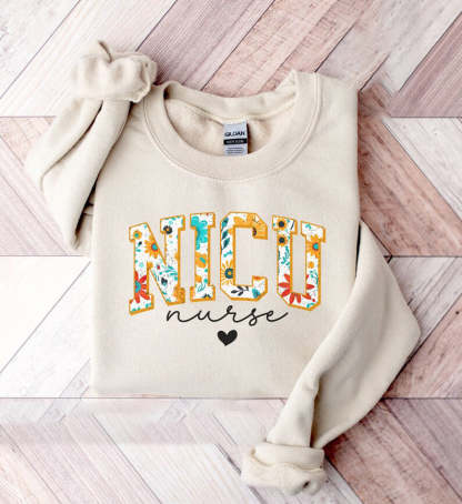 Floral NICU Sweatshirt – Thoughtful NICU Nurse Gifts for Comfort and Style