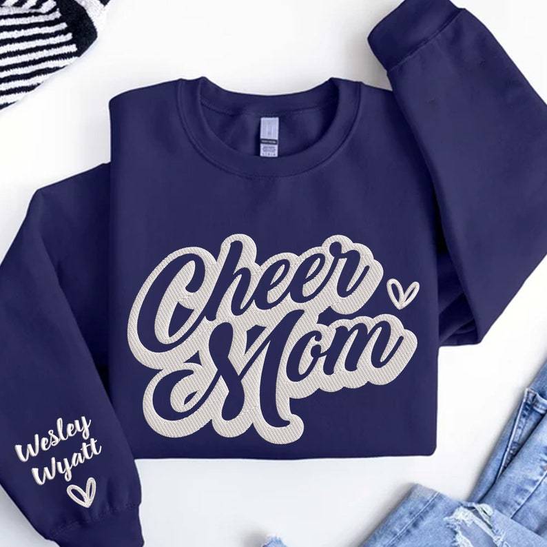 Personalized Embroidered Cheer Mom Sweatshirt