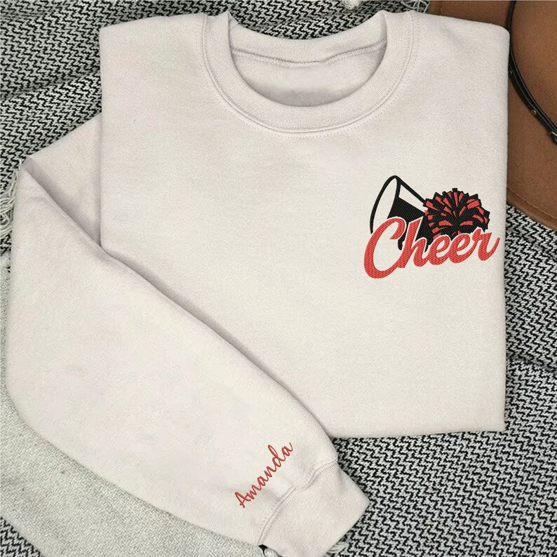 Personalized Embroidery Cheer Sweatshirt, Cheer Competition Outfit