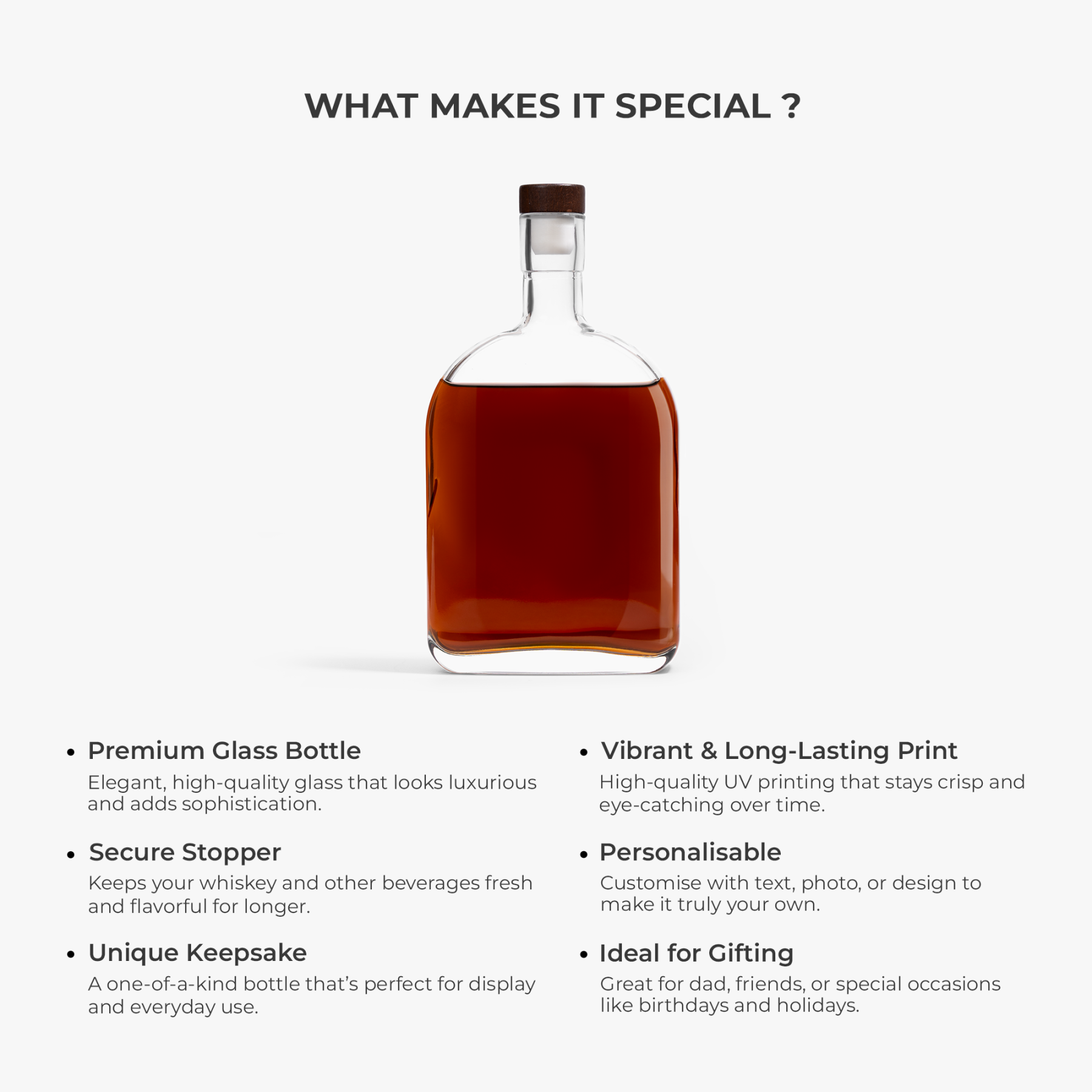 Personalised Fist Bump Whisky Bottle Father's Day Gift for Dad/Grandad/Papa