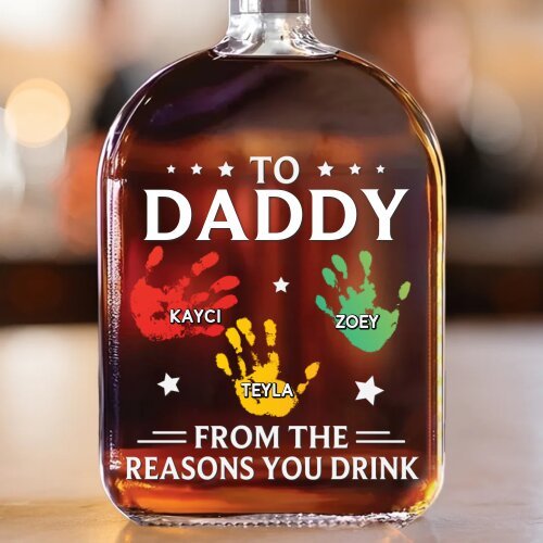 To My First And Forever Hero - Family Personalized Custom Whiskey Bottle - Father's Day, Gift For Dad, Grandpa