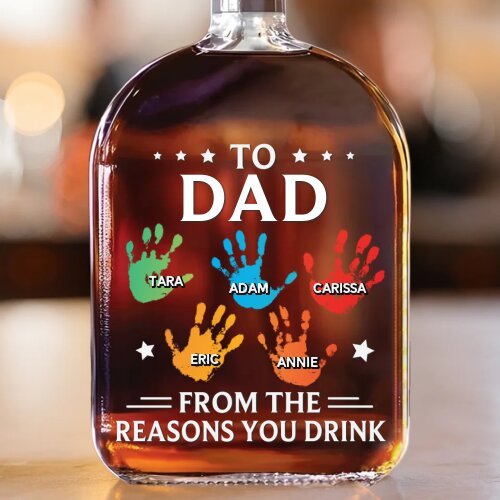 To My First And Forever Hero - Family Personalized Custom Whiskey Bottle - Father's Day, Gift For Dad, Grandpa