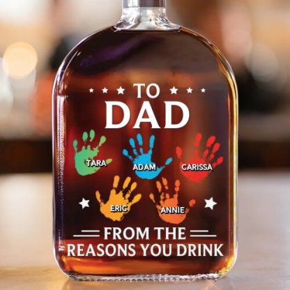 To My First And Forever Hero - Family Personalized Custom Whiskey Bottle - Father's Day, Gift For Dad, Grandpa