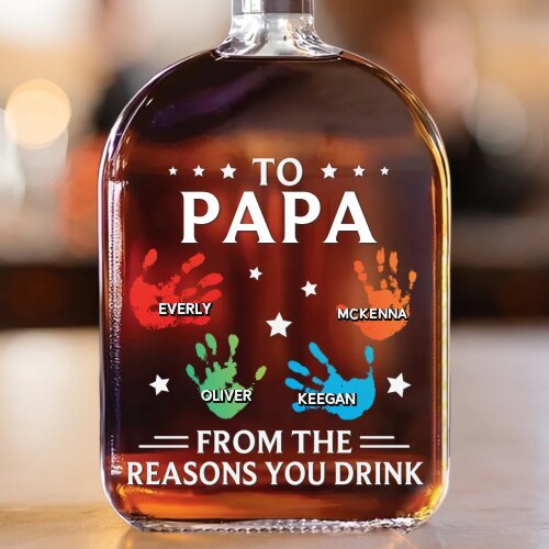To My First And Forever Hero - Family Personalized Custom Whiskey Bottle - Father's Day, Gift For Dad, Grandpa