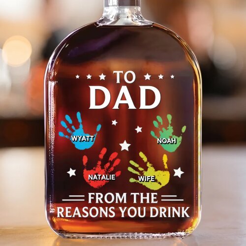 To My First And Forever Hero - Family Personalized Custom Whiskey Bottle - Father's Day, Gift For Dad, Grandpa