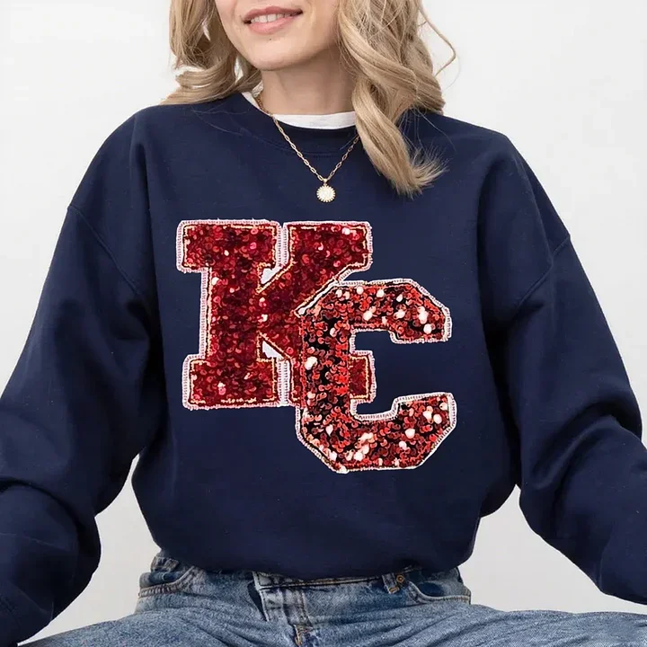 Glitter & Sequins State Abbreviation or Name Initials Sweatshirt
