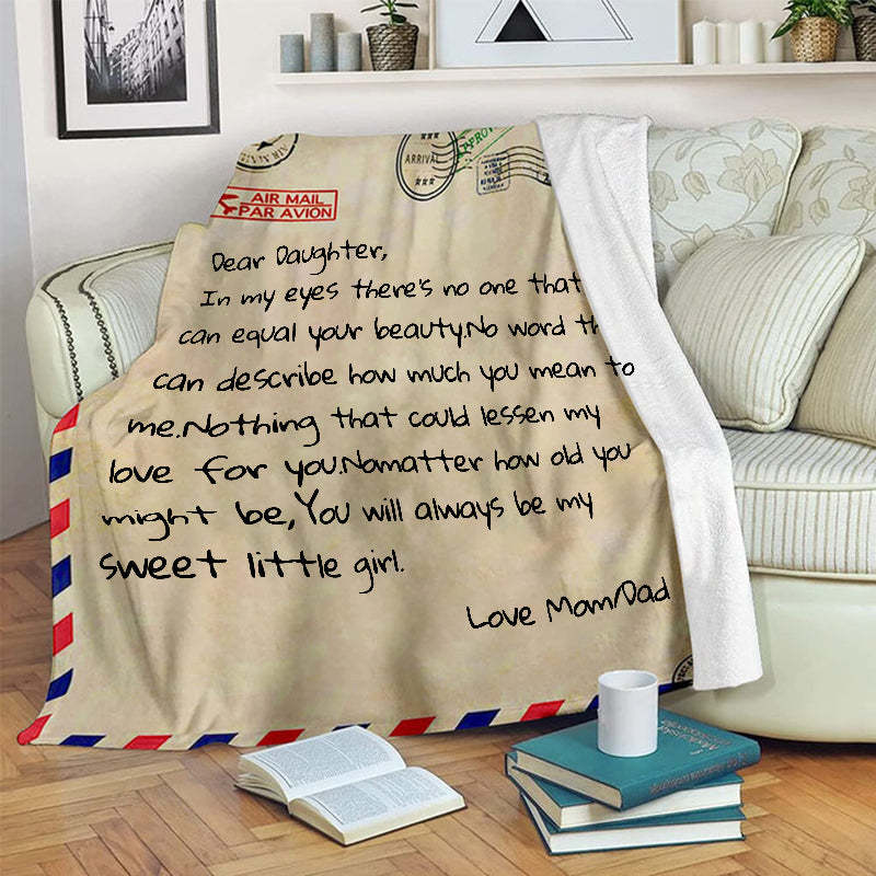 Personalized Letter Blanket Gift For Daughter Birthday Gift