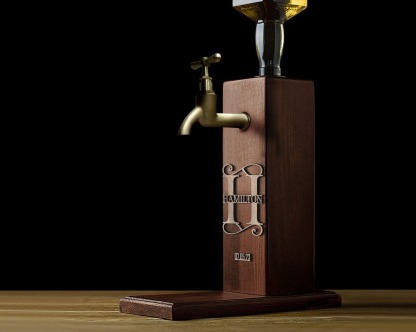 Personalized Embossed Name Wooden Whiskey Dispenser, Wood Dispenser, Alcohol Dispenser, Whiskey Fountain, Beverage Dispenser, Gift for Him-Creatgifts