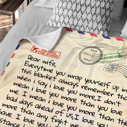 Personalized LOVE Letter Blanket For Wife Birthday Gift