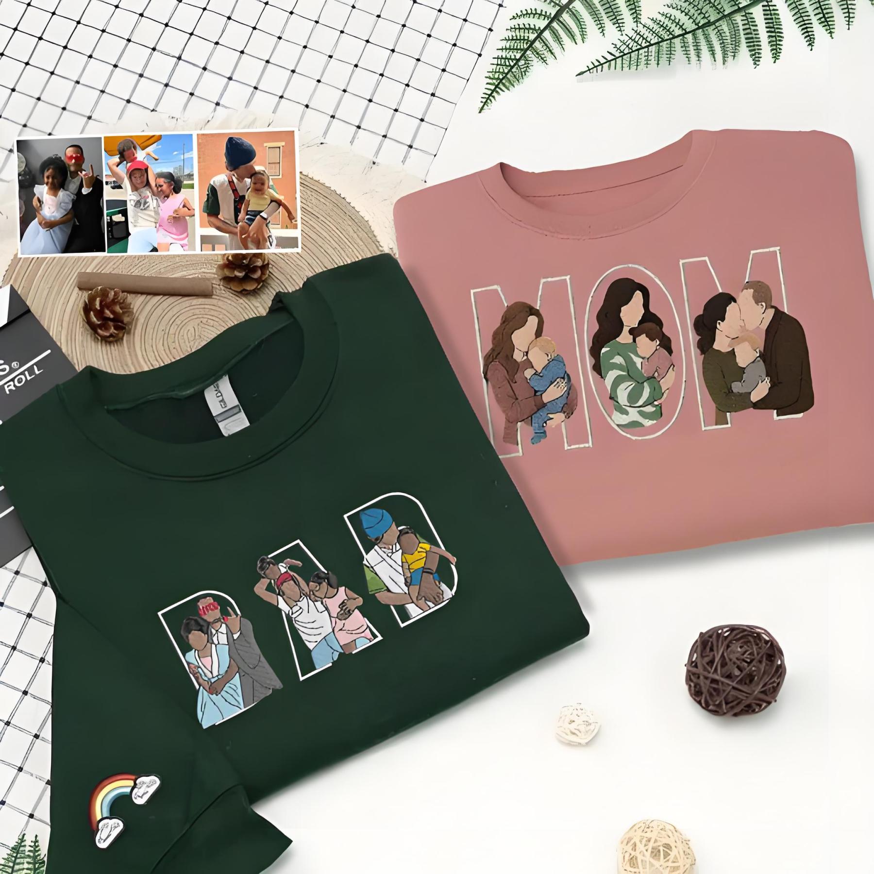 Custom Family Embroidered Sweatshirt – A Unique and Heartwarming Gift for Dad or Mom