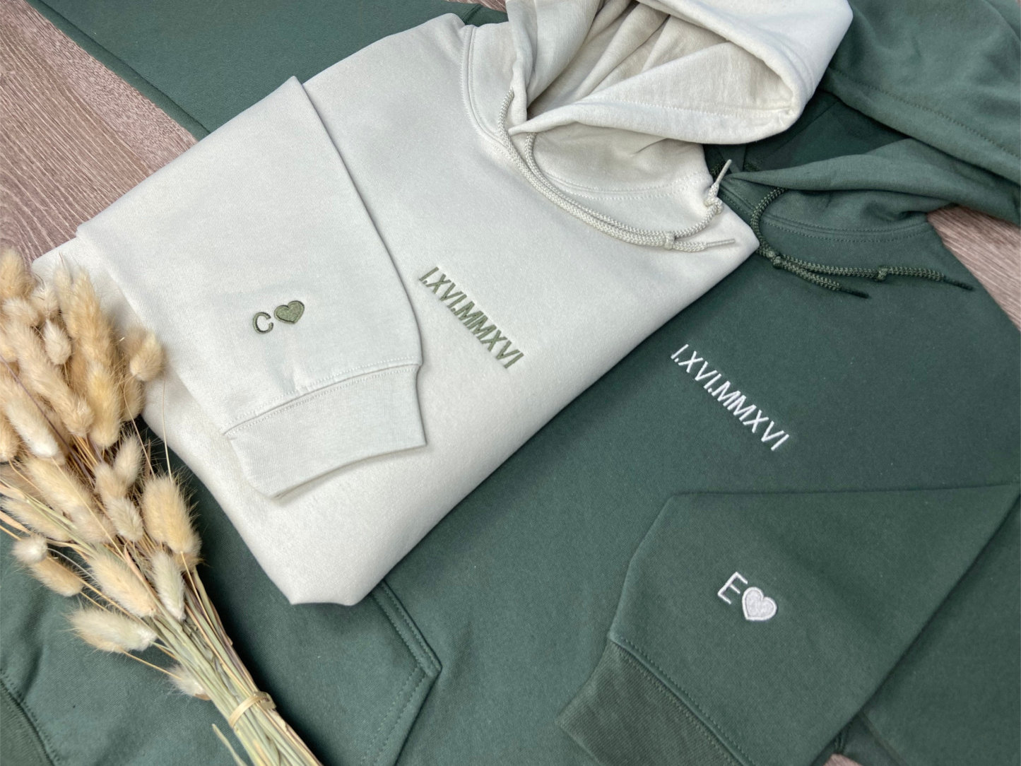 Custom Embroidered Roman Numeral Date Couple's Crewneck - Buy 2 Get Free Shipping