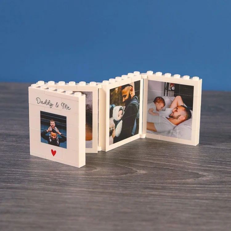 Personalized Fold-Out Daddy & Me Brick Photo Block Gift