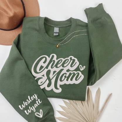 Personalized Embroidered Cheer Mom Sweatshirt