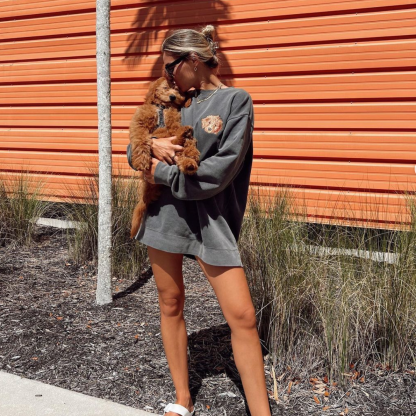 The Custom Embroidered Pet Portrait Patch Sweatshirt