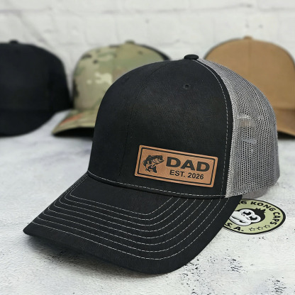 Camo bass cap multiple angles view personalized dad fishing hat design