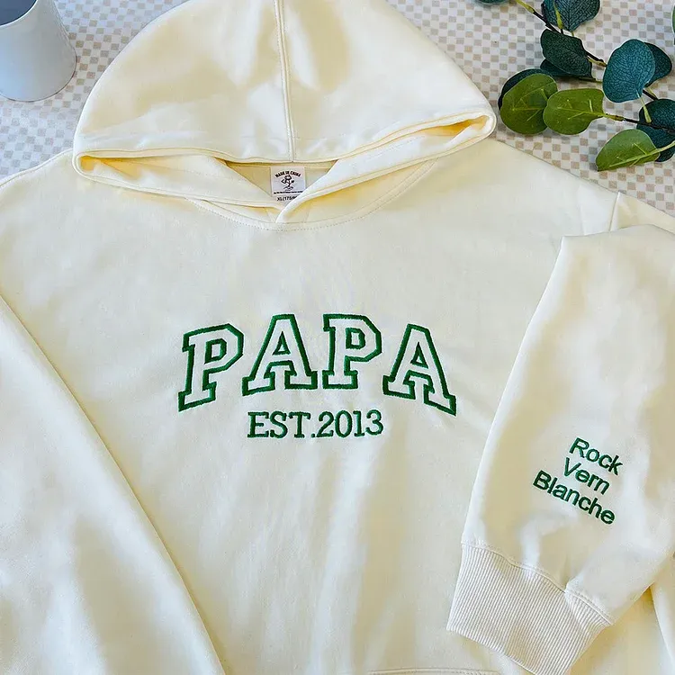 Custom Embroidered T-shirt&Sweatshirt For Custom papà,papá,pai