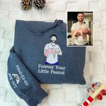 Custom Embroidered Photo Portrait Sweatshirt For papà, papá, pai