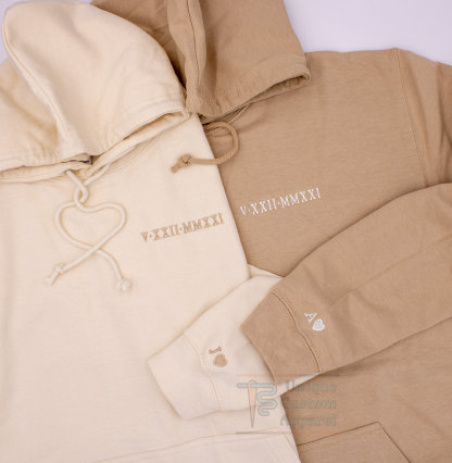 Custom Embroidered Roman Numeral Date Couple's Crewneck - Buy 2 Get Free Shipping