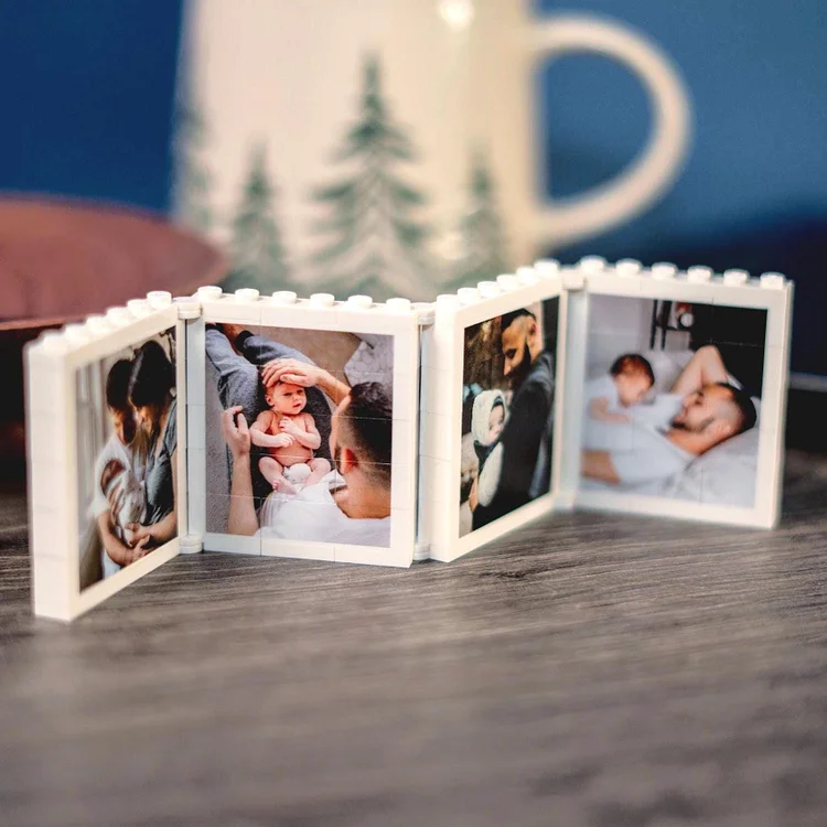 Personalized Fold-Out Daddy & Me Brick Photo Block Gift