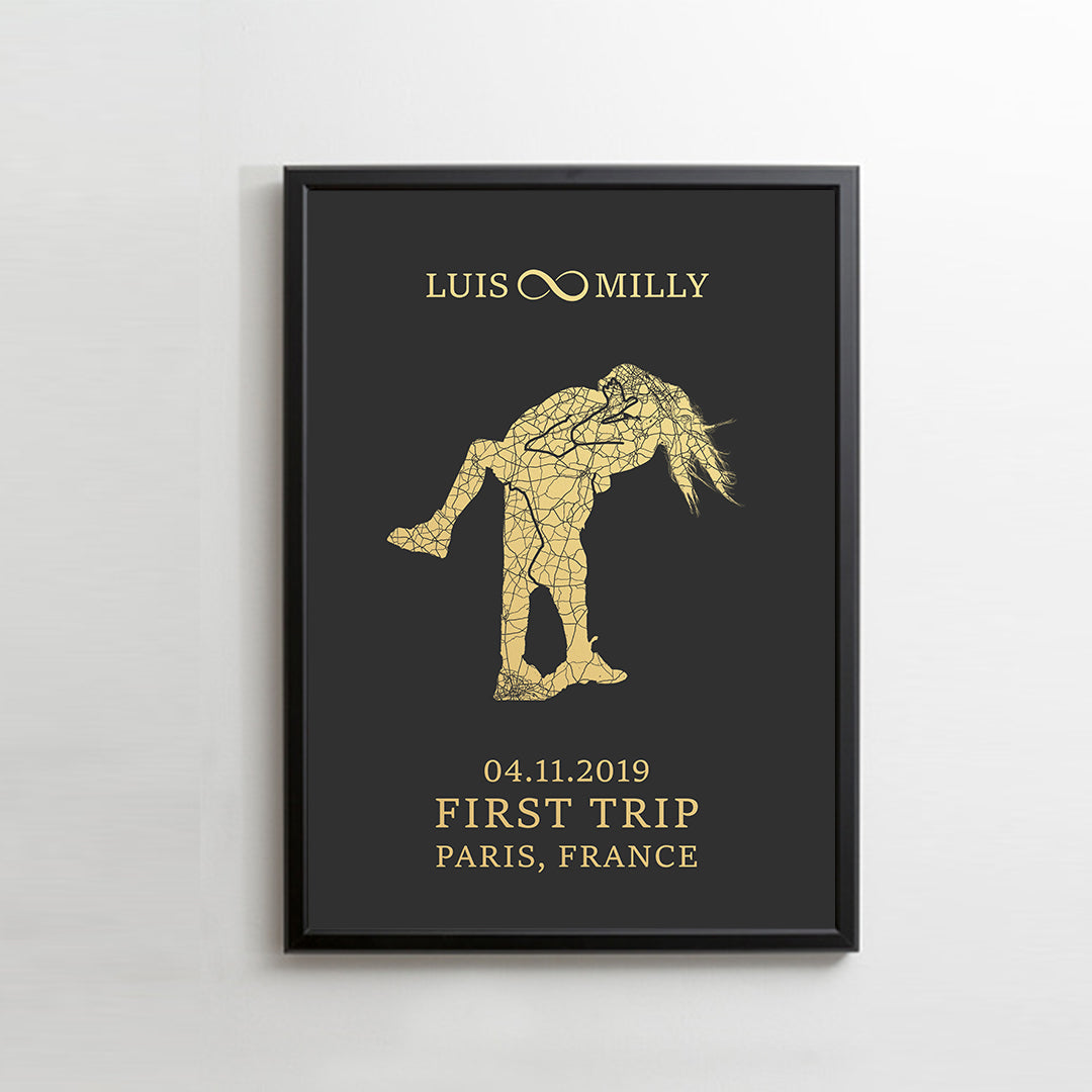 CUSTOM ART / COUPLE MAP DESIGN - For Valentine's Day Gift