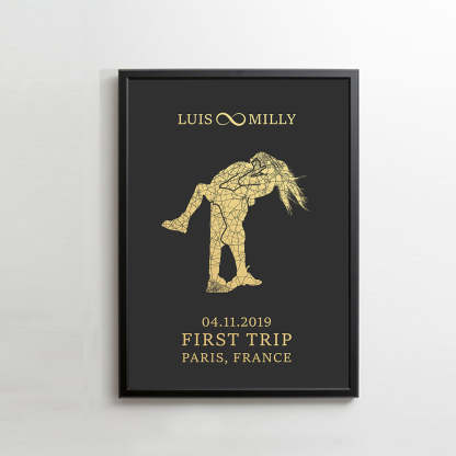 CUSTOM ART / COUPLE MAP DESIGN - For Valentine's Day Gift