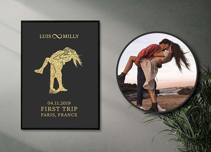 CUSTOM ART / COUPLE MAP DESIGN - For Valentine's Day Gift