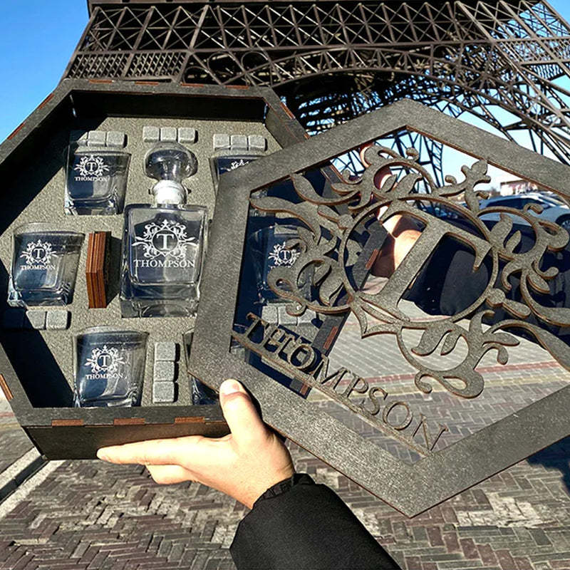 Whiskey Decanter Set, Engraved decanter, Personalized Whiskey Gift