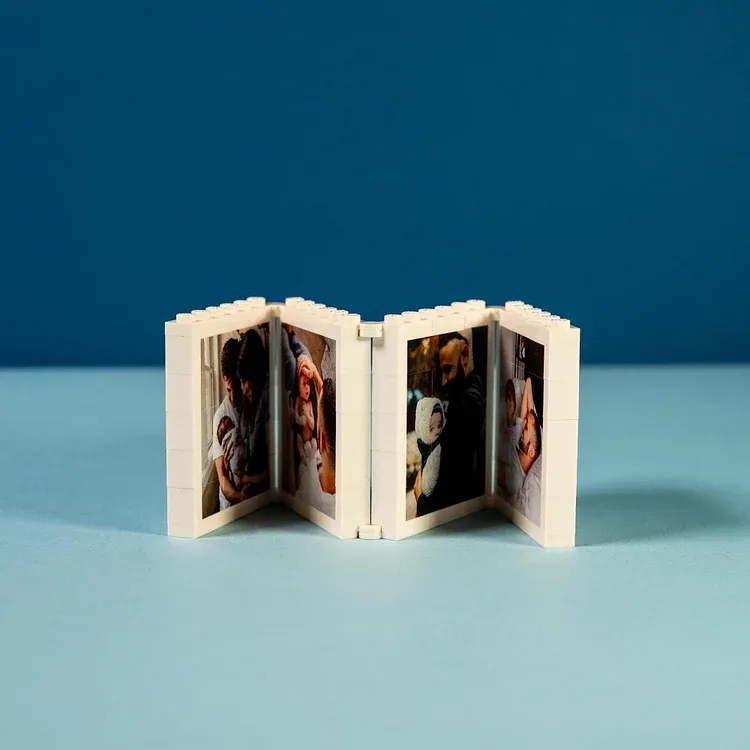 Personalized Fold-Out Daddy & Me Brick Photo Block Gift
