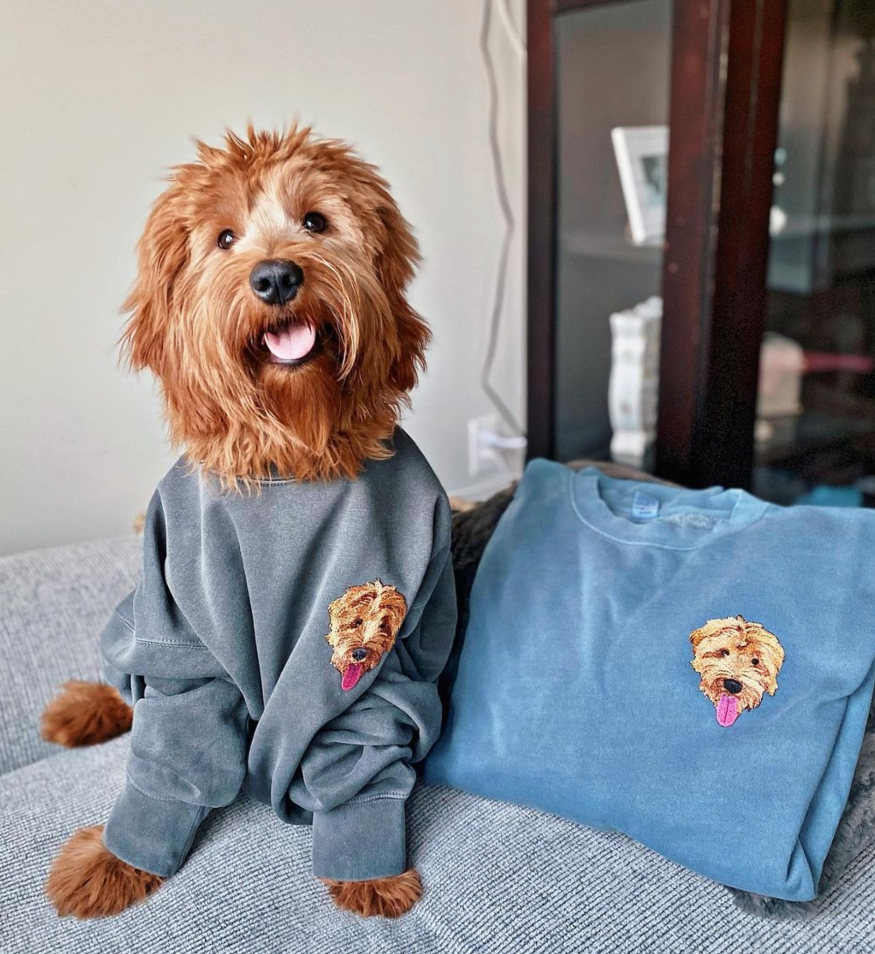 The Custom Embroidered Pet Portrait Patch Sweatshirt