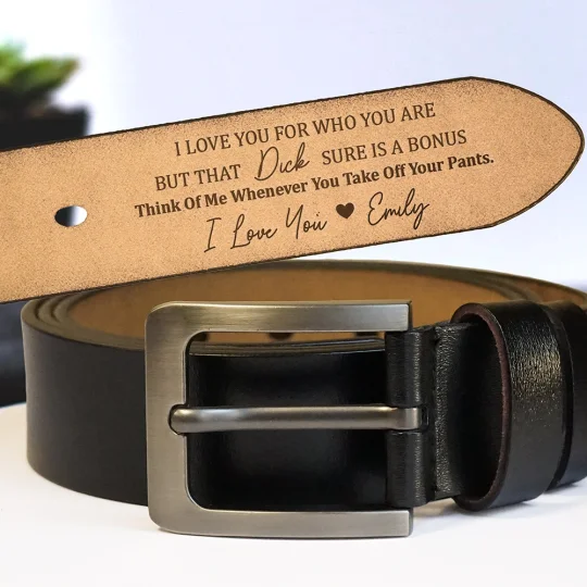 Personalized Engraved Leather Belt Gift For Dad Funny Gift For Husband
