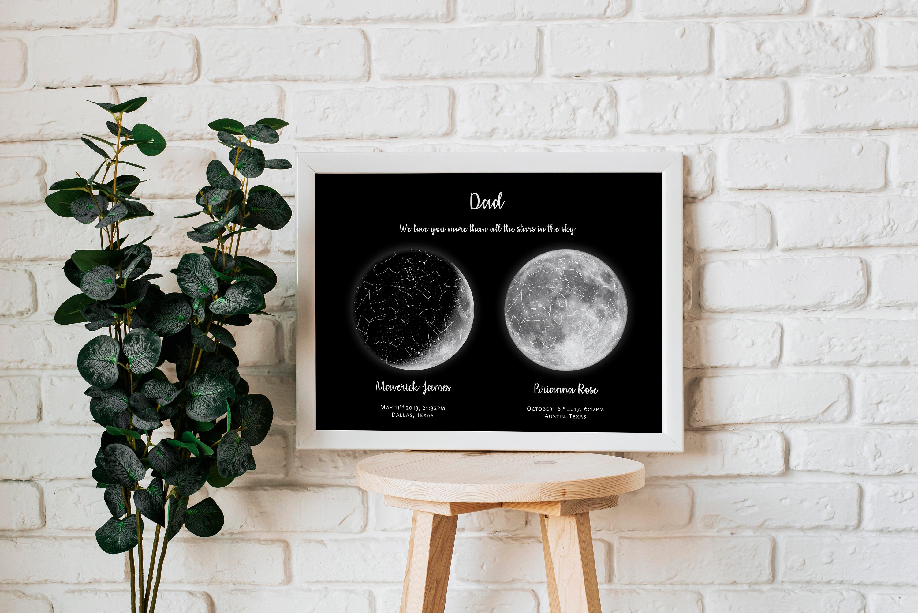 🎁Mother's Day Gift🌔Custom Moon Night Sky Print Family Gift