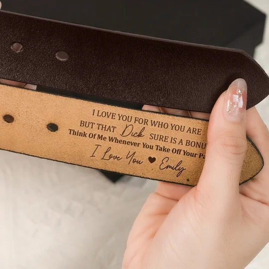 Personalized Engraved Leather Belt Gift For Dad Funny Gift For Husband
