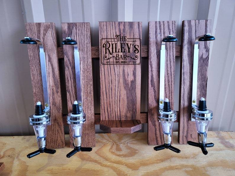 Wall Mount Liquor Dispenser Whiskey Dispenser Tequila Dispenser Bourbon Dispenser Bar Decor Man Cave Personalized Dispenser Gift For Him-Creatgifts
