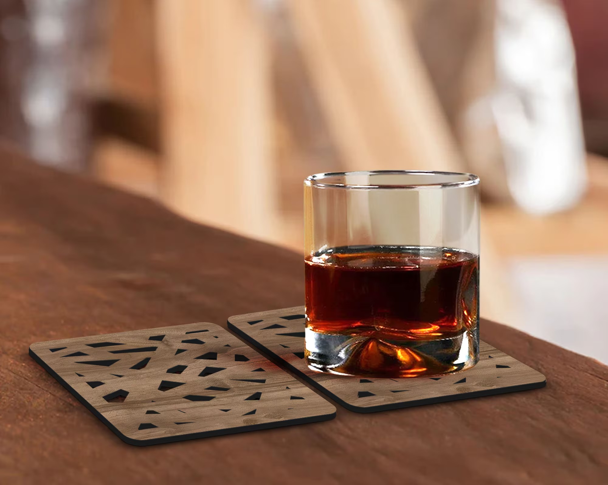 Personalized Embossed Named Wooden Whiskey Dispenser and Wood Coasters Set, Bar, Pub, Wine, Vodka, Liquor Dispenser, Wood Whiskey Fountain-Creatgifts