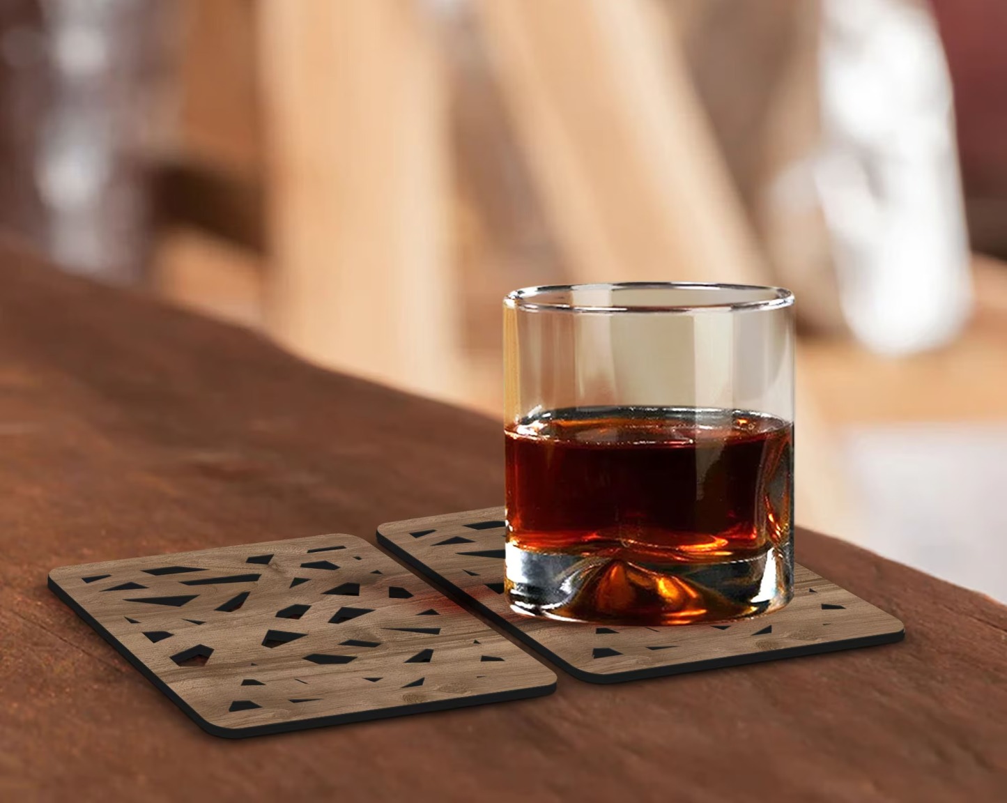 Personalized Embossed Named Wooden Whiskey Dispenser and Wood Coasters Set, Bar, Pub, Wine, Vodka, Liquor Dispenser, Wood Whiskey Fountain-Creatgifts