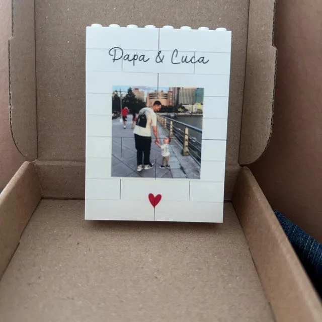 Personalized Fold-Out Daddy & Me Brick Photo Block Gift